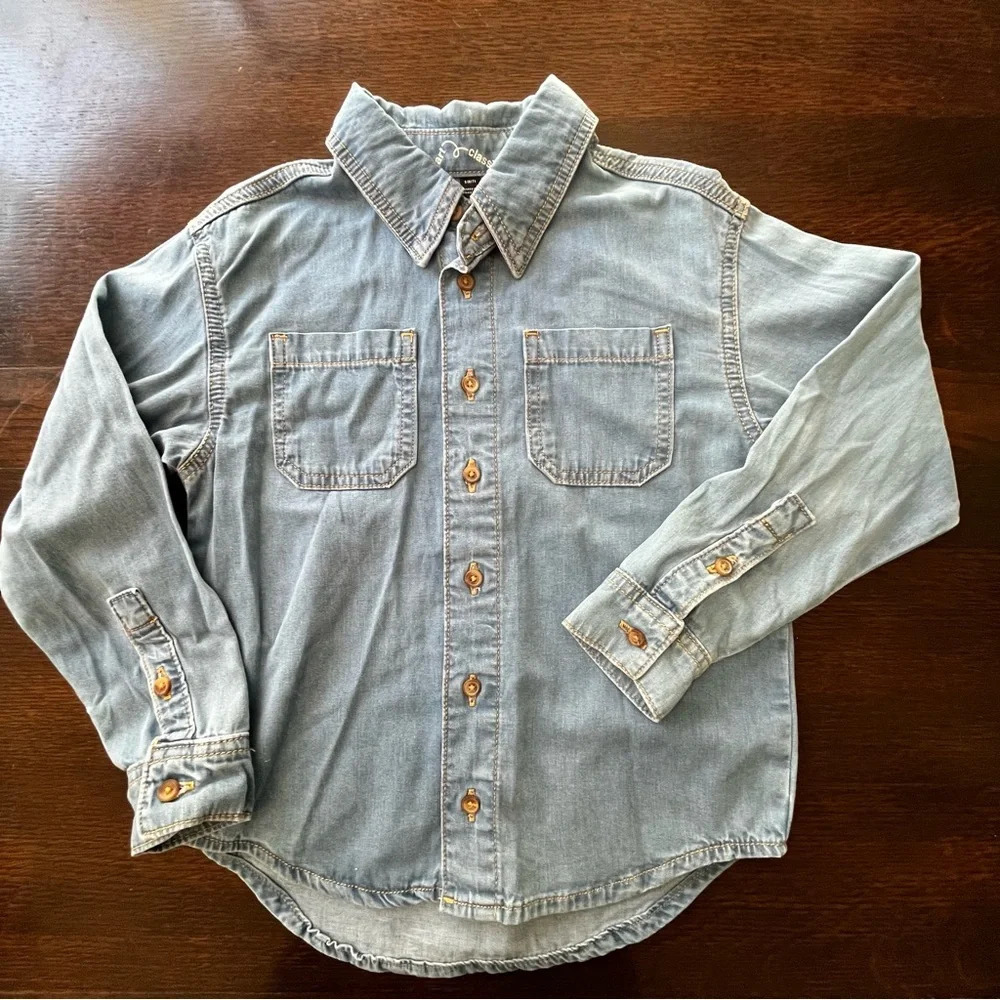 Art Class Girls Denim Shacket Jacket long sleeve shirt Size 6/7 Small
